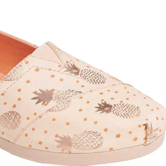 New Toms PEACH ROSE GOLD PINEAPPLE Slip-On Alpargatas Walking Shoe 8 Orig$80+Tax - Picture 6 of 6